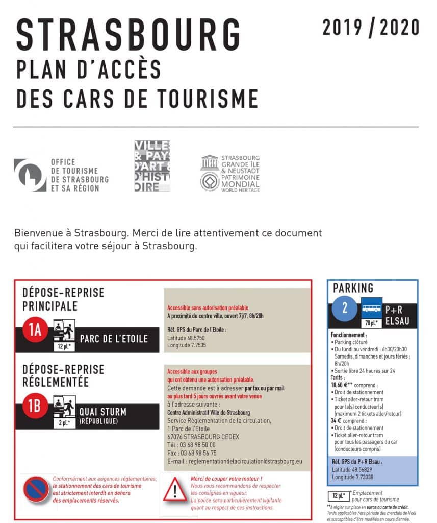 Plan d'accès des cars de tourisme