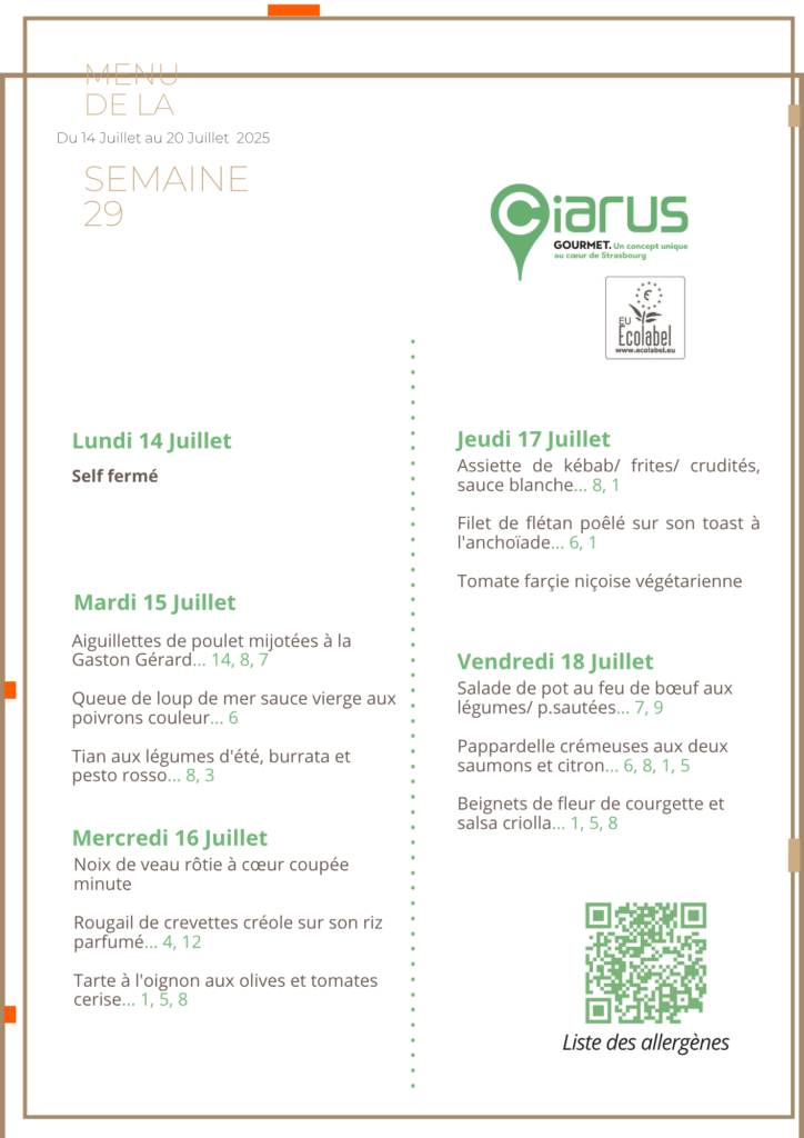 Semaine du 14 au 20 juillet